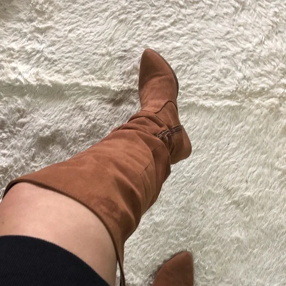 Forever 21 Faux Suede Thigh High Boots - Picture 10 of 14